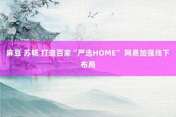 麻豆 苏畅 打造百家“严选HOME” 网易加强线下布局