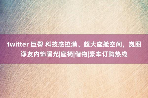 twitter 巨臀 科技感拉满、超大座舱空间，岚图诤友内饰曝光|座椅|储物|豪车订购热线