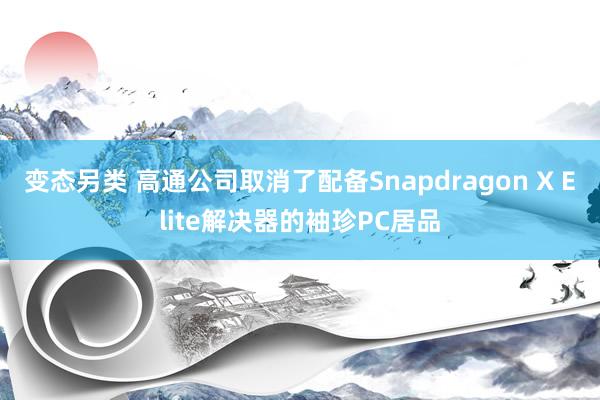 变态另类 高通公司取消了配备Snapdragon X Elite解决器的袖珍PC居品