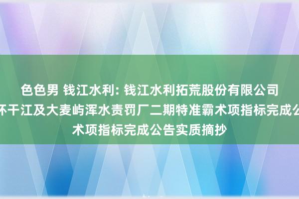 色色男 钱江水利: 钱江水利拓荒股份有限公司对于收购玉环干江及大麦屿浑水责罚厂二期特准霸术项指标完成公告实质摘抄