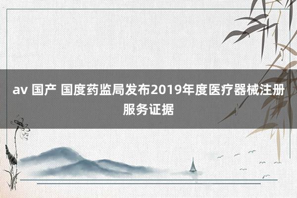 av 国产 国度药监局发布2019年度医疗器械注册服务证据