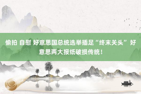 偷拍 自慰 好意思国总统选举插足“终末关头” 好意思两大报纸破损传统！